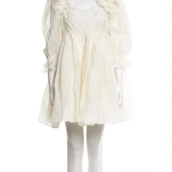 SOLD!! SELKIE Sugarfrill Puff Ivory Dress - Picture 2 of 7
